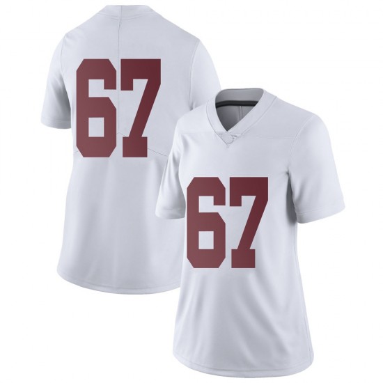 Alabama Crimson Tide Women's Donovan Hardin #67 No Name White NCAA Nike Authentic Stitched College Football Jersey OR16Z08QT